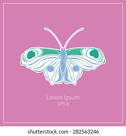 Graphic butterfly logo, line-spot