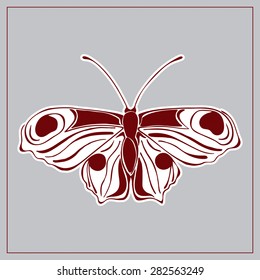 Graphic butterfly logo, line-spot