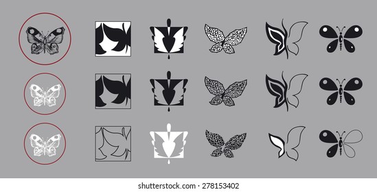 Graphic butterfly logos