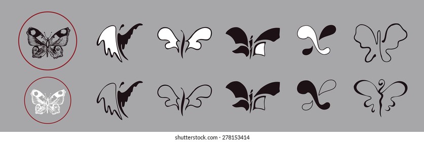 Graphic butterfly logos