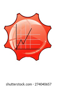 graphic button for web page, circular icon, vector illustration