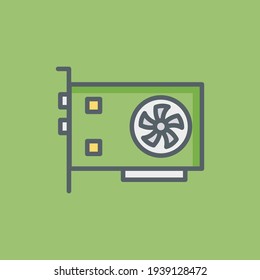 Graphic card Flat Icon Isolated On White Background