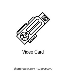 Graphic card icon. Element of computer part for mobile concept and web apps. Thin line  icon for website design and development, app development. Premium icon on white background