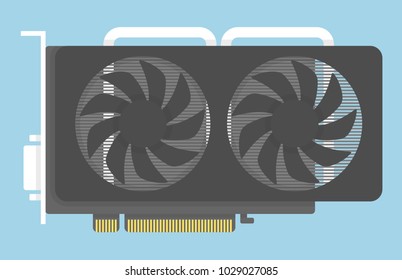 Graphic card icon. Flat design