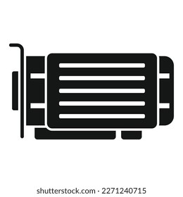Graphic card icon simple vector. Computer pc. Gpu video