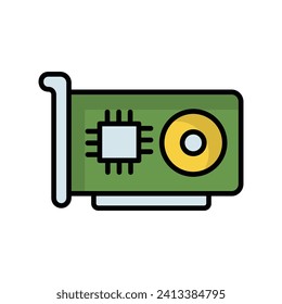 graphic card icon with white background vector stock illustration