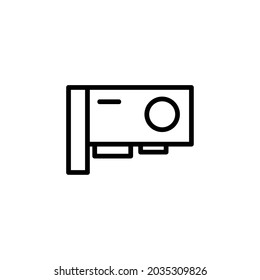 Graphic Card Technology Gadget Vector Logo Monoline Icon Symbol for Graphic Design UI UX or Website