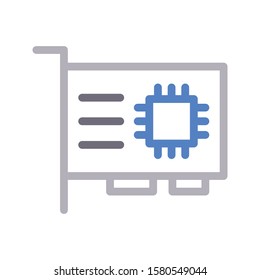 graphic card vector color line icon 