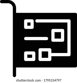 graphic card vector glyph flat icon 