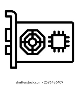 Graphic Card Vector Line Icon Design