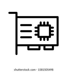 graphic card vector thin line icon 