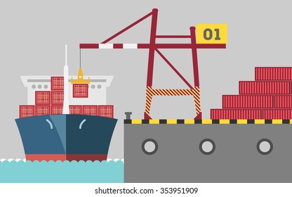 graphic of cargo port