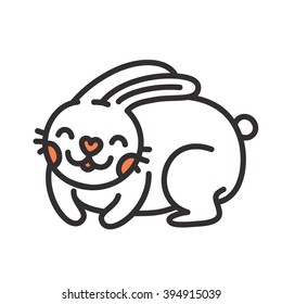 Graphic Cartoon Cute Rabbit Isolated Vector Stock Vector Royalty Free Shutterstock