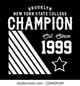 graphic CHAMPION for shirt and print