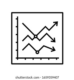Graphic changing line icon, concept sign, outline vector illustration, linear symbol.