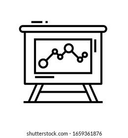 Graphic changing line icon, concept sign, outline vector illustration, linear symbol.