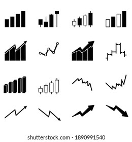 graphic, chart and diagram icon set vector symbol