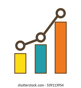 graphic chart icon over white background. colorful design. vector illustration