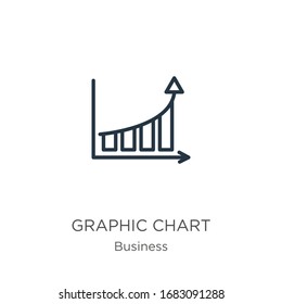 Graphic chart icon. Thin linear graphic chart outline icon isolated on white background from business collection. Line vector sign, symbol for web and mobile
