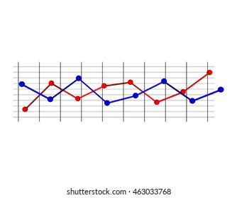 Graphic chart. Isolated on white background. 3d Vector colorful illustration. 