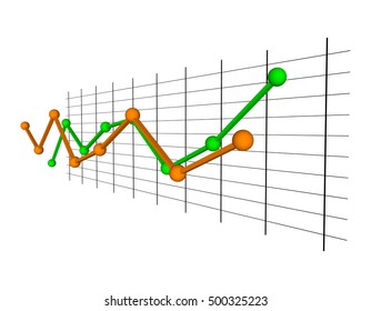 Graphic chart. Isolated on white background. 3d Vector colorful illustration. 
