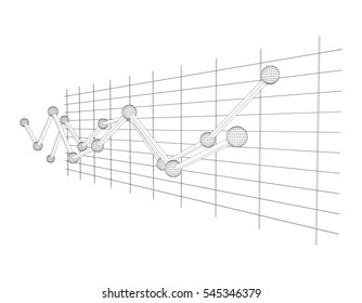 Graphic chart. Isolated on white background. Vector outline illustration.