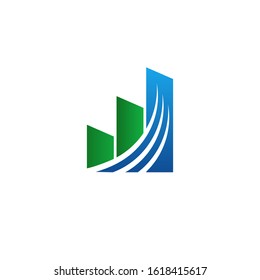 Graphic chart  logo element concept for finance with color gradient