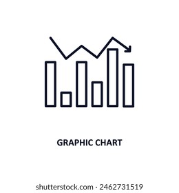 graphic chart outline icon.  Thin line icon from business collection. Editable vector isolated on white background