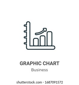 Graphic chart outline vector icon. Thin line black graphic chart icon, flat vector simple element illustration from editable business concept isolated stroke on white background