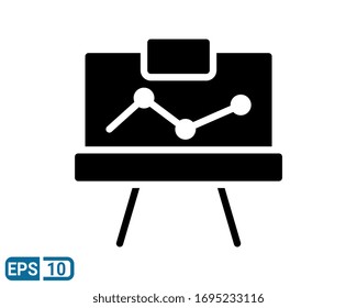 graphic chart solid style icon with white background. EPS 10