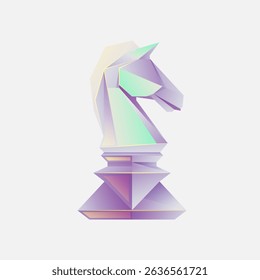 graphic of chess knight present in low poly 