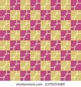 Graphic chess pattern purple and brown colour.