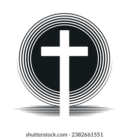 Graphic christian cross symbol icon. Vector illustration