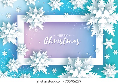 graphic Christmas card with snow flake. vector