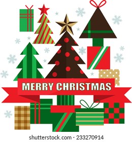 Graphic Christmas decorations in the tree style A