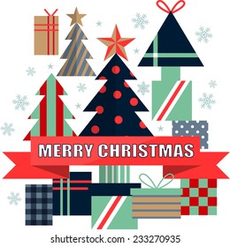 Graphic Christmas decorations in the tree style A