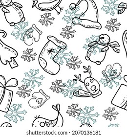 Graphic christmas set seamless pattern