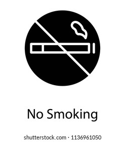 A graphic of cigarette in a circle with cross, no smoking symbol 