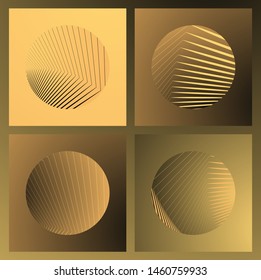 graphic circles phases set in ivory gold shades