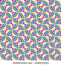 Graphic circles seamless pattern. Vector illustration.