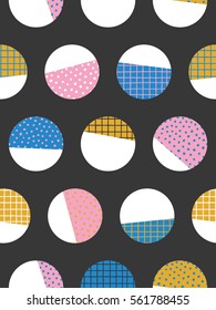 Graphic circles seamless pattern. Vector illustration.