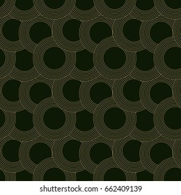 graphic circular cells grid seamless in black and yellow