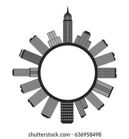 graphic Circular city, vector
