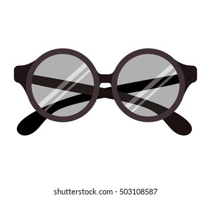 graphic with circular lens glasses