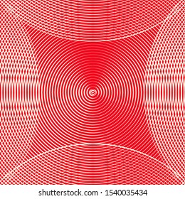 graphic circular ripples frame in red ivory shades
