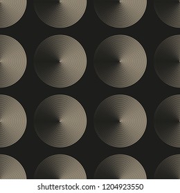 graphic circular waves seamless pattern in ivory black shades