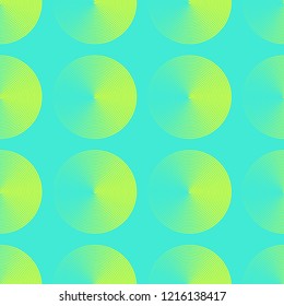 graphic circular waves seamless pattern in translucent yellow blue