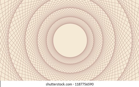 graphic circular web with concentric waves in soft ivory