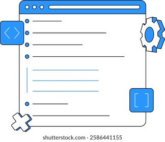 Graphic of code editor interface