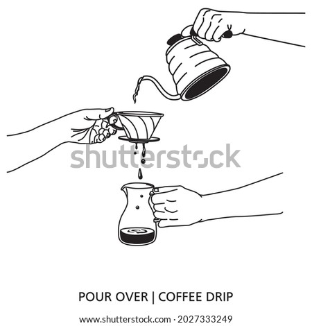 Graphic for coffee drip, pour over coffee. for background. background use for cafe